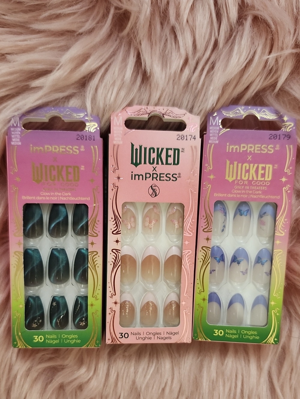 LIMITED EDITION!! Brand New 3CT BUNDLE KISS IMPRESS X WICKED False Nails-M